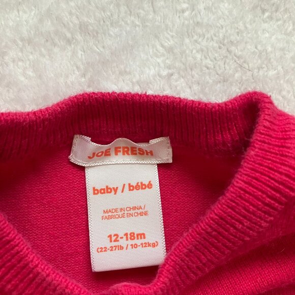 Joe Fresh Toddler Baby Cardigan 12-18M | Pink GUC - Picture 3 of 12